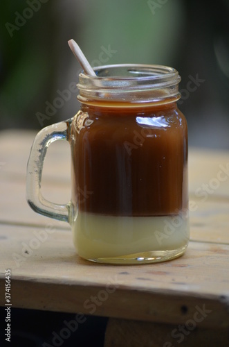 jar of coffee and milk