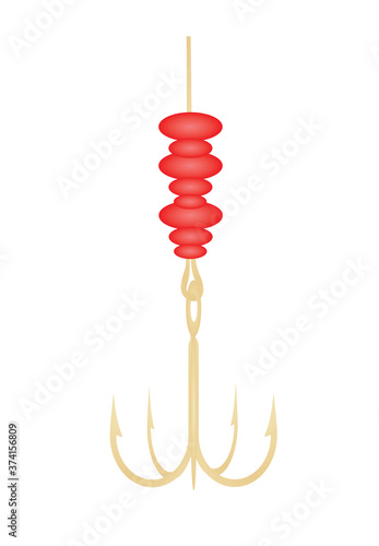 Metallic fish hook. vector illustration