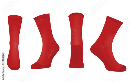 Red sport socks. vector illustration