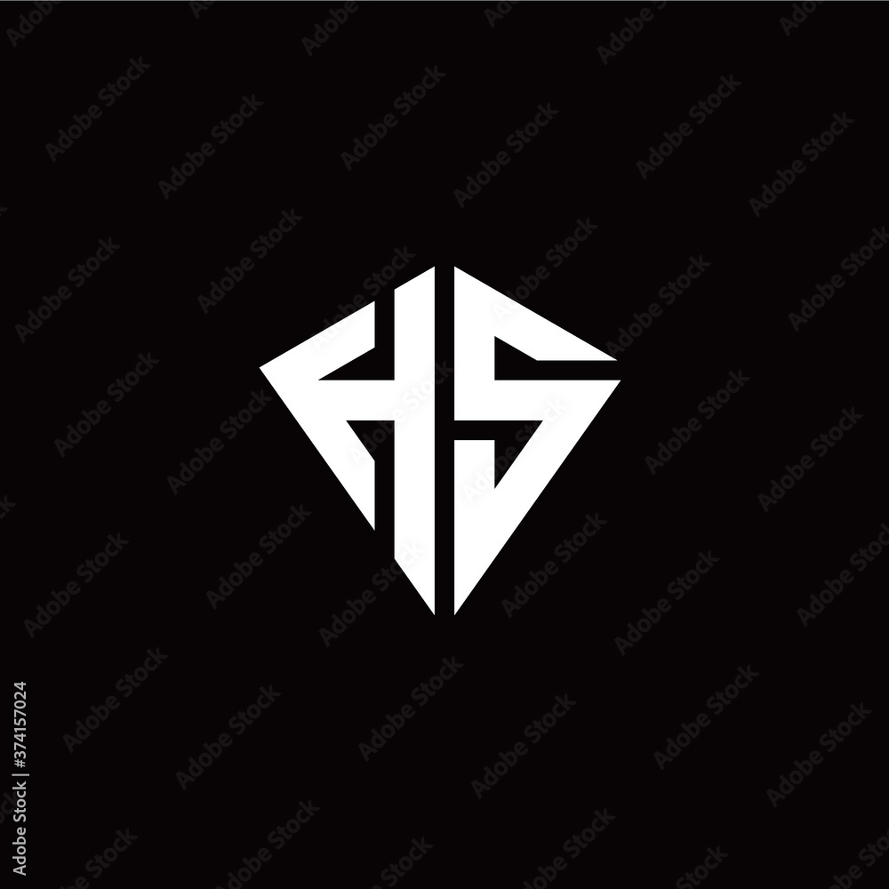 Initial H S letter with kite modern style logo template vector Initial H S letter with kite modern style logo template vector