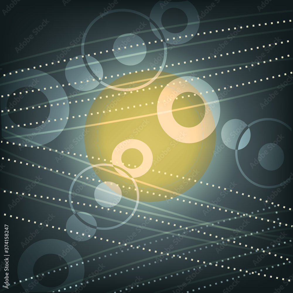 Obraz premium Abstract lighting line and light ball on backgrround .