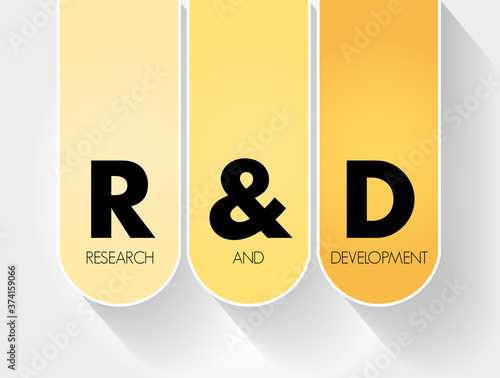 Картината върху платно R&D - Research and Development acronym, business concept background