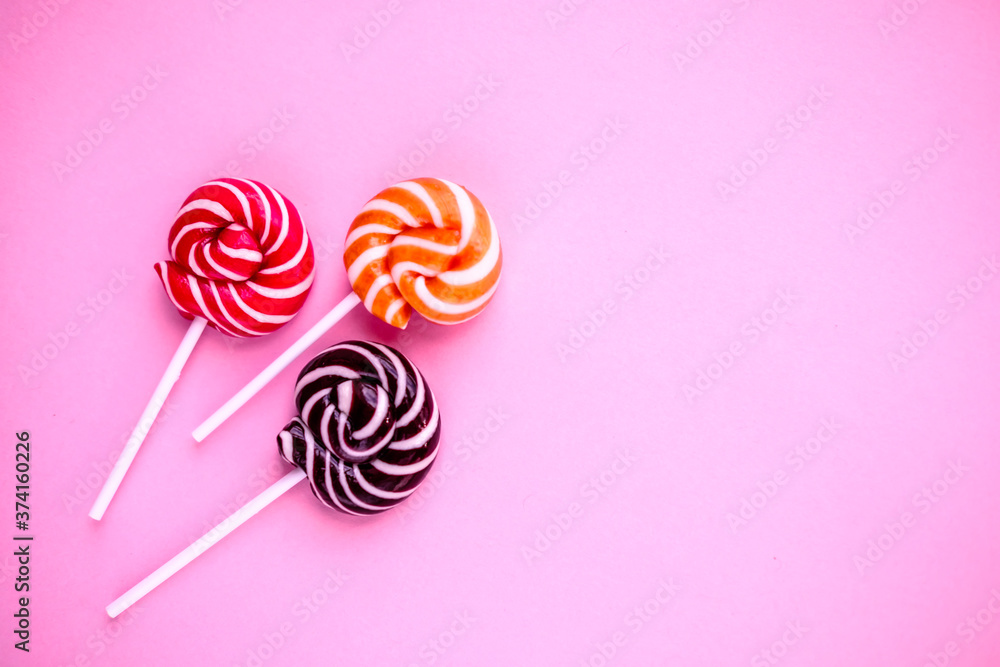 colorful lollipop on white background colorful lollipop on white background
