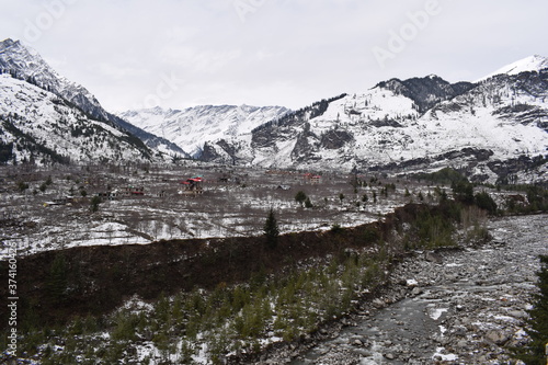 mountain landscape with snow