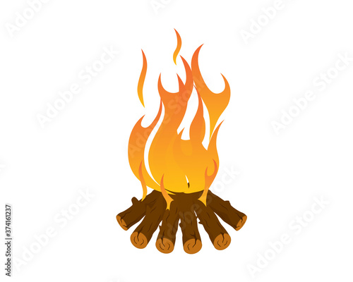 Burning Bonfire Illustration with Detailed Style