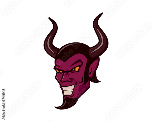 Fototapeta Naklejka Na Ścianę i Meble -  Detailed Smiling Devil Face Illustration