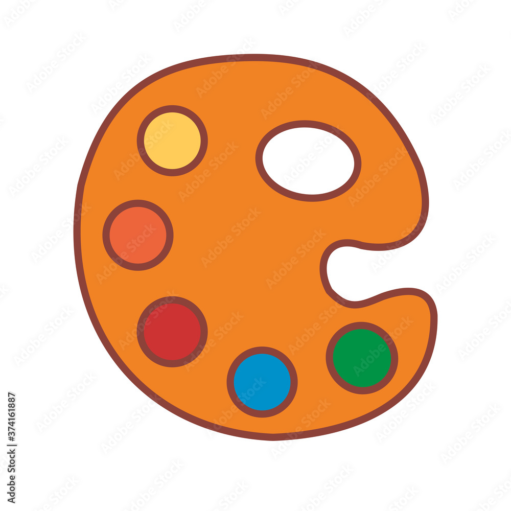 Isolated paint elementary school tools icon - Vector Isolated paint elementary school tools icon - Vector