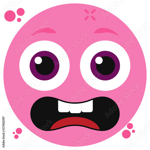 
Amazed emoji, flat icon of emotag in editable style 
