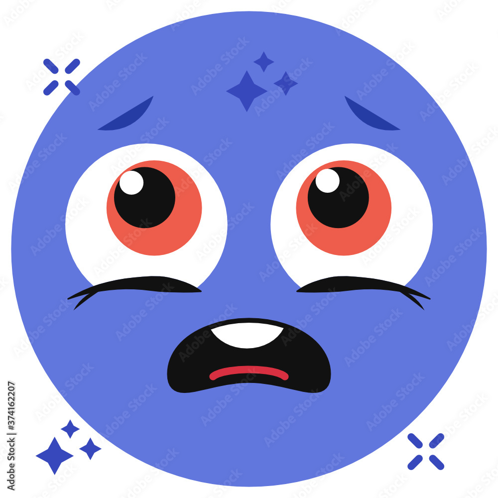 Obraz premium Eyes full on water, crying emoji icon in flat style 