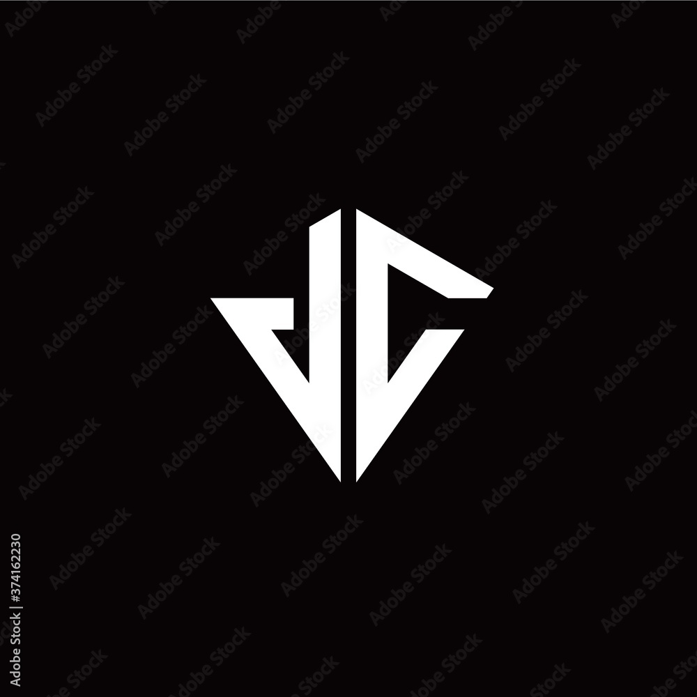Initial J C letter with kite modern style logo template vector Initial J C letter with kite modern style logo template vector