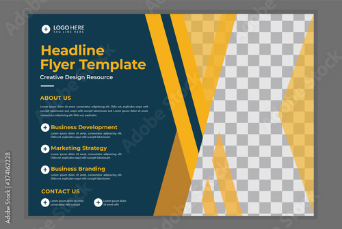 Corporate business A3  flyer template geometric shapes Flyer brochure design 