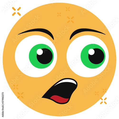 
Icon of dizzy face emoji, emotion in flat style 
