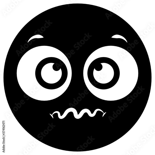 
Vector of facial expression, confounded emoji 
