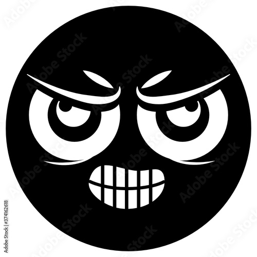 
Cute facial expression, grinning emoticon vector 
