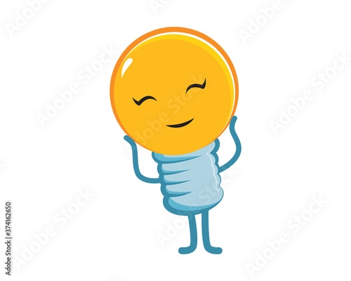 Cute and Sweet Lightbulb Mascot Illustration