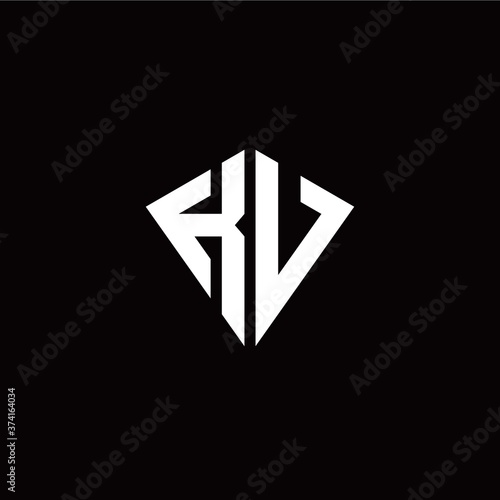 Initial K V letter with kite modern style logo template vector