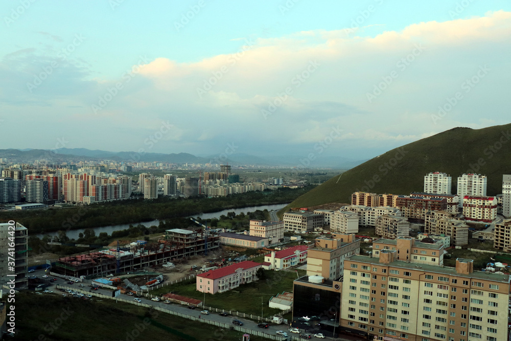 The panoramic view of the entire city of Ulaanbaatar in mongolia