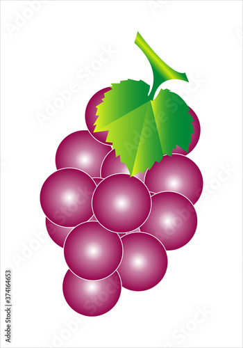 Racimo de uvas rojas sobre fondo blanco