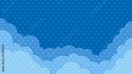 Cloud Polka Dot Background, Vector Illustration.