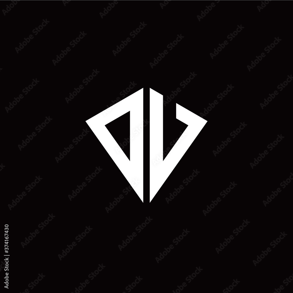 Initial O V letter with kite modern style logo template vector Initial O V letter with kite modern style logo template vector