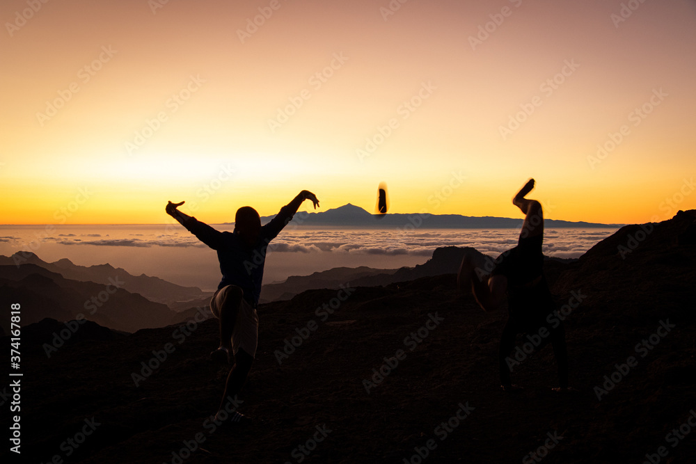 Silhouette on the top of Gran Canaria Silhouette on the top of Gran Canaria