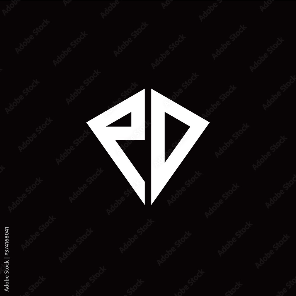 Initial P O letter with kite modern style logo template vector Initial P O letter with kite modern style logo template vector