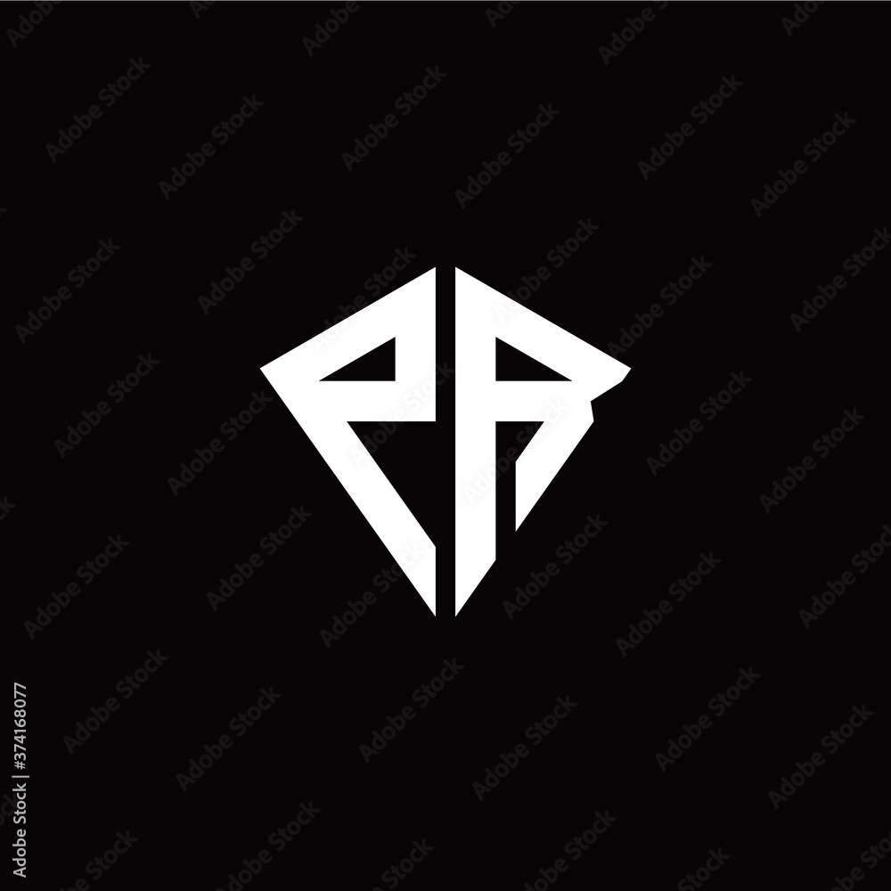 Initial P R letter with kite modern style logo template vector Initial P R letter with kite modern style logo template vector