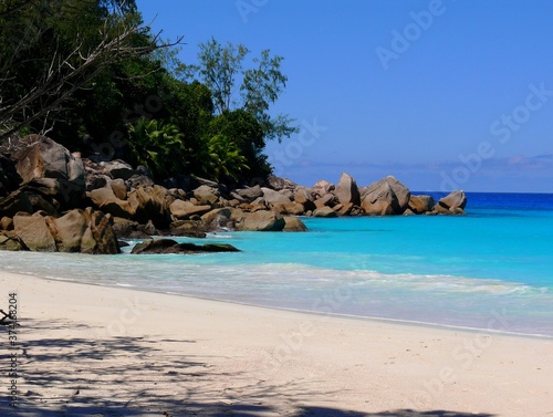 Fototapeta Naklejka Na Ścianę i Meble -  Seychelles, Indian Ocean, Praslin Island, east coast, Anse Georgette beach