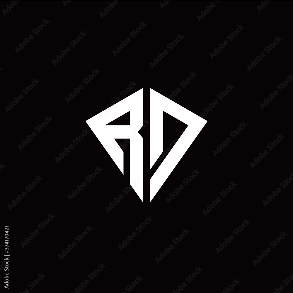 Initial R D letter with kite modern style logo template vector Initial R D letter with kite modern style logo template vector