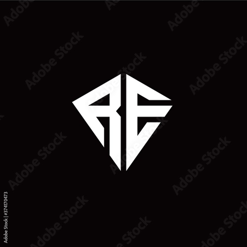 Free Download Initial R E letter with kite modern style logo template vector - GFXLoad