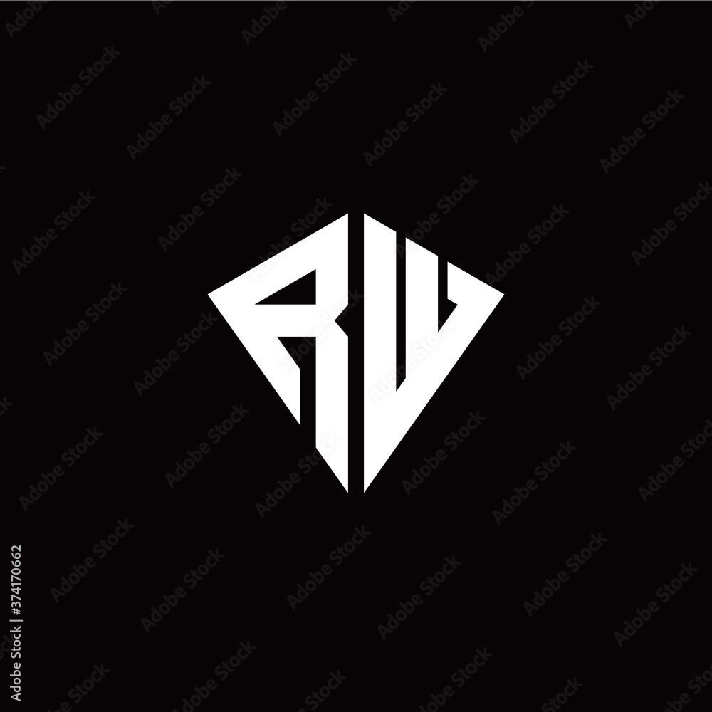 Initial R W letter with kite modern style logo template vector Initial R W letter with kite modern style logo template vector