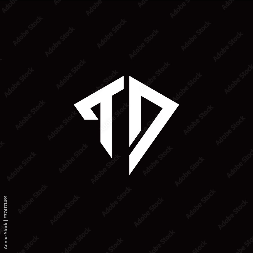 Initial T D letter with kite modern style logo template vector Initial T D letter with kite modern style logo template vector