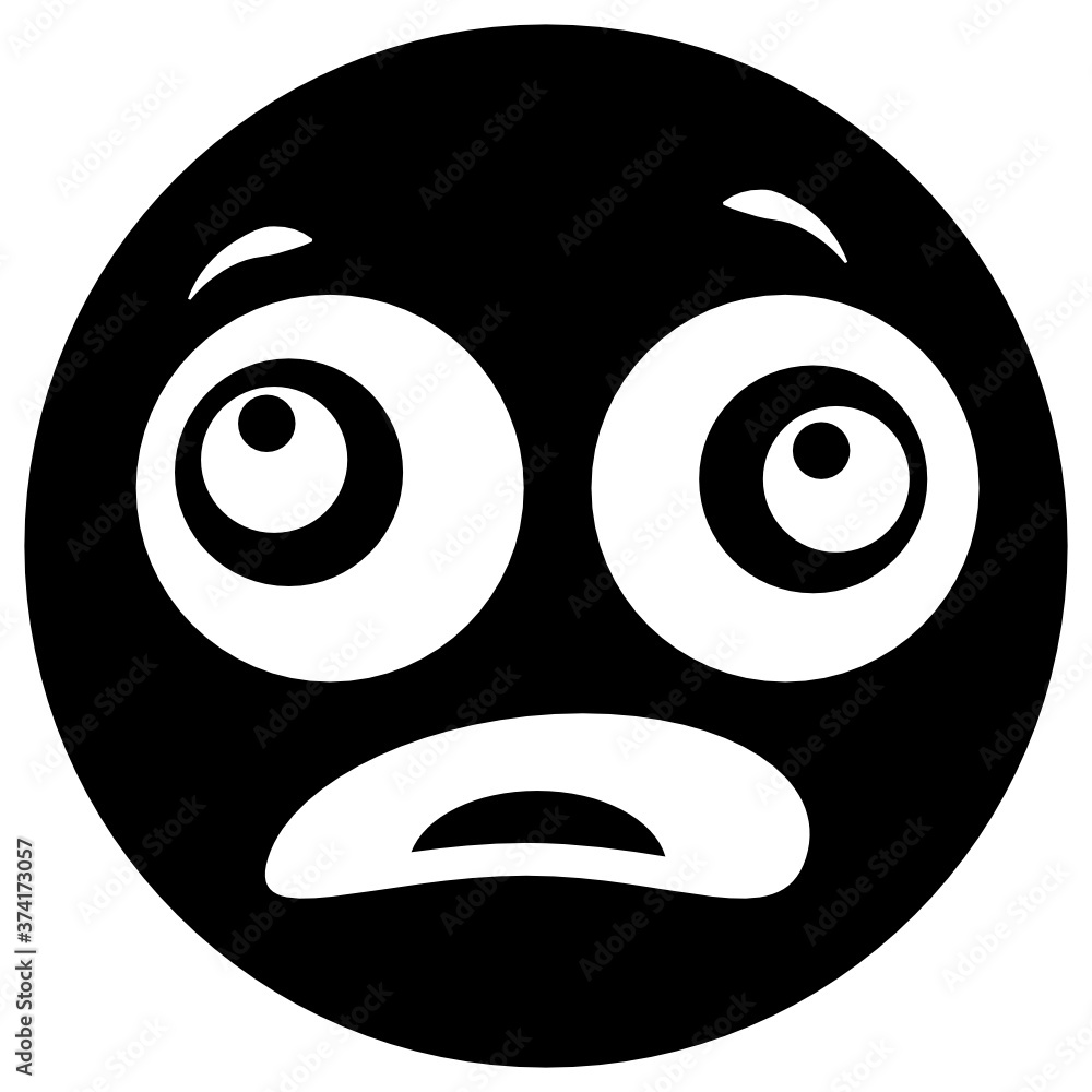 Fototapeta premium Screaming with shocked emoticon, editable icon in solid style 