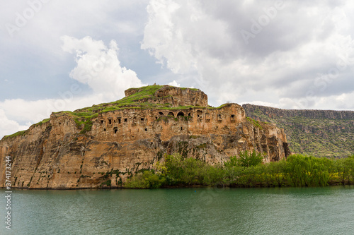 Fortress known as Rumkale on the River Euphrates  in Halfeti  Turkey.