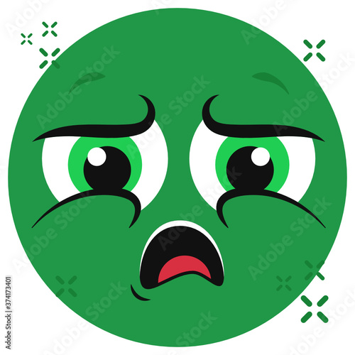 
Restless emoji, editable icon of tired emoticon 
