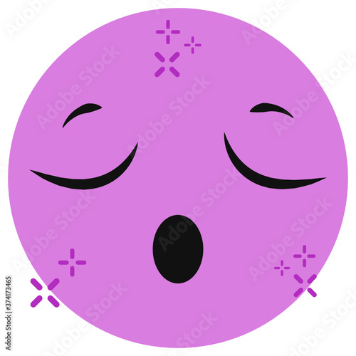 
Design of sleepless emoticon in modern flat style 
