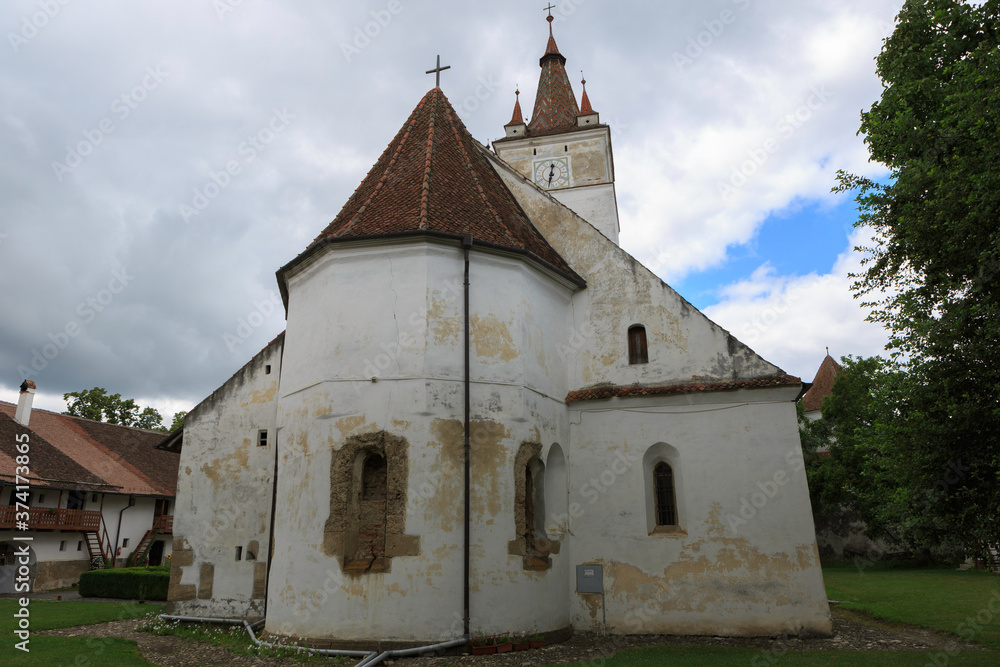 Harman, Romania, 7,2019: Fortified church of the 15th century