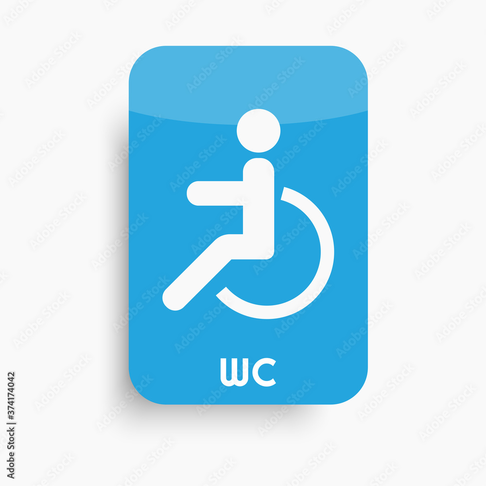 Disabled person vector icon template for wc or toilet. Eps 10 vector Disabled person vector icon template for wc or toilet. Eps 10 vector