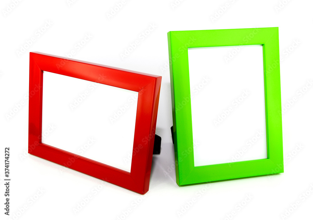 Many colorful square frames placed on a white background. Many colorful square frames placed on a white background.