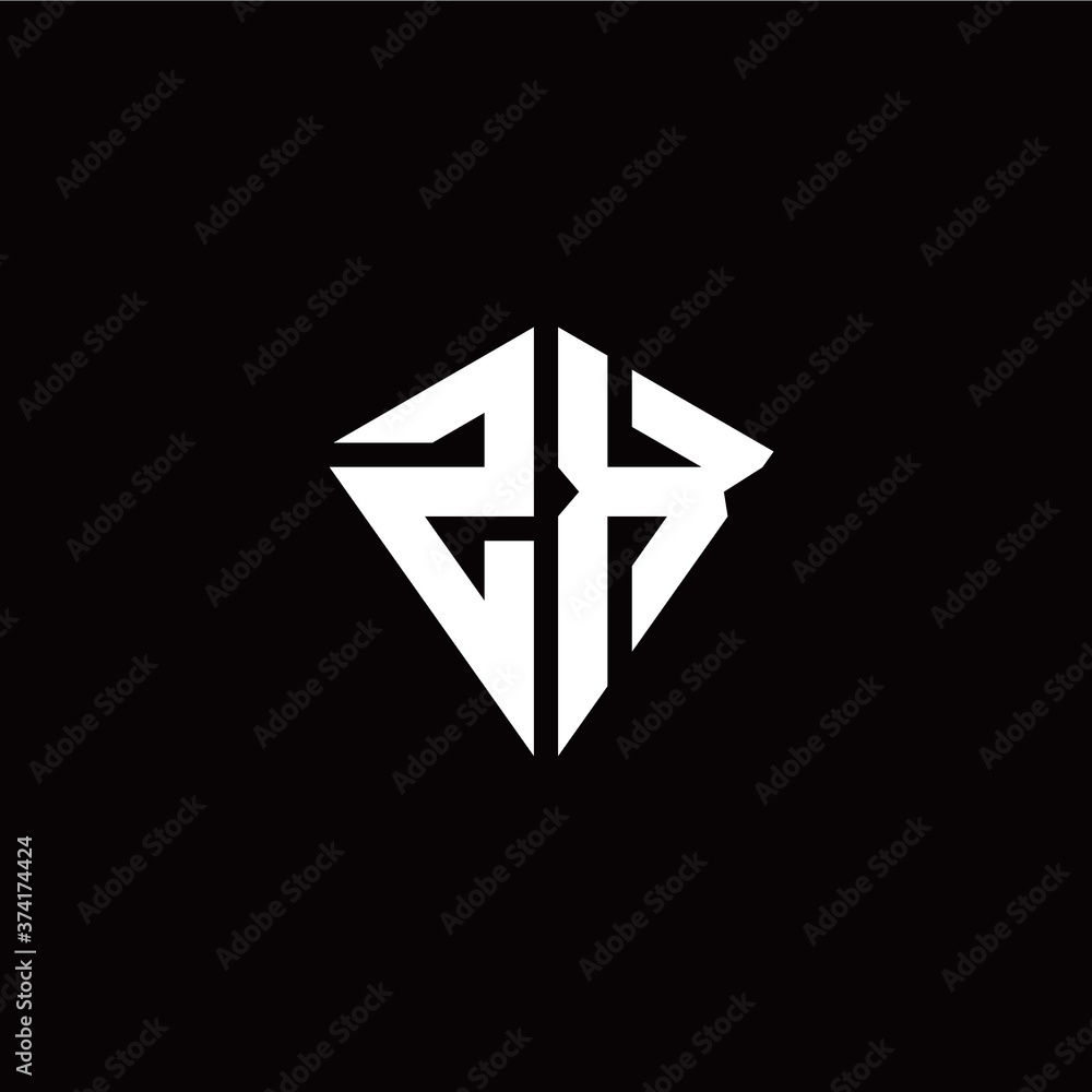 Initial Z X letter with kite modern style logo template vector Initial Z X letter with kite modern style logo template vector