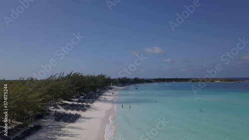 Wallpaper Mural Morning flight over sandy beach and crystal clear water on Tropical island  Torontodigital.ca