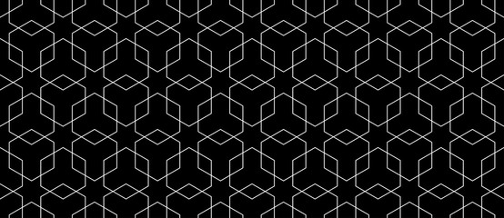 Crédence de cuisine Hexagone patrons Grille hexagonale vectorielle fine épurée  © Oleksandra