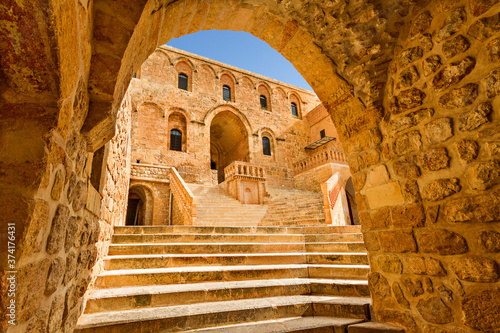 Fotografie, Obraz Historical Dayrul Zafaran Syrian Orthodox monastery complex known also as Monastery of Saffron because of its color, in Mardin, Turkey