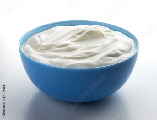 Fresh greek yogurt isolated on white background