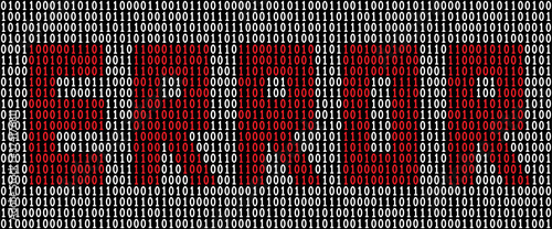 Word Error written in binary code.
