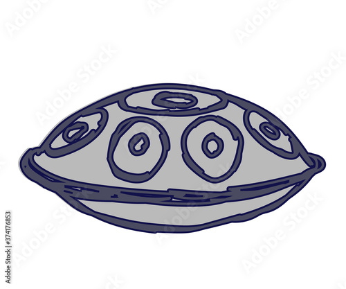 Hand drum on a white background. Vector illustration.