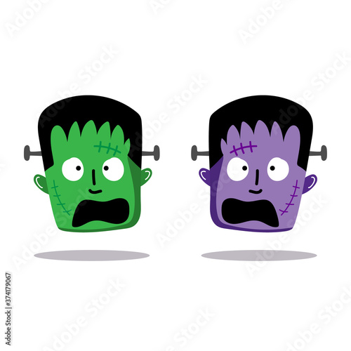 Human head charater design in Halloween day on isolated background