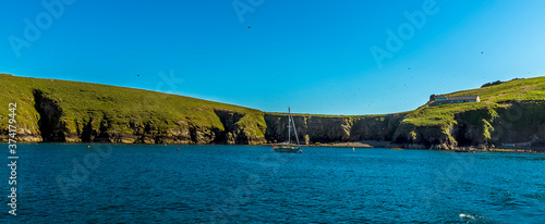A view of the landing cove on Skomer Island (breeding ground for Atlantic Puffins) in early summer photo