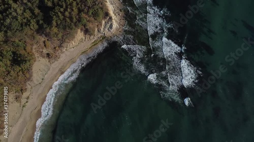 Summer scenes sea and beach shot from the air