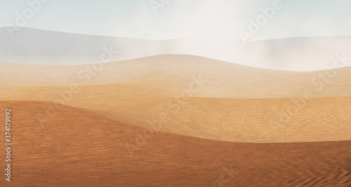 Sahara desert with sandstorm
